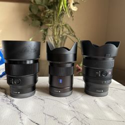SEL24F14GM, SEL85F18F, SEL55F18Z Sony E Mount Lenses