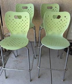 Set of 4 Green Bar Stools