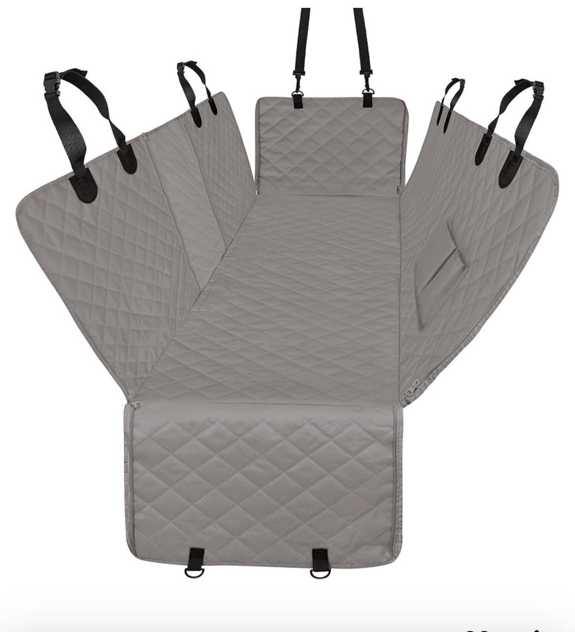 Easy-Going Waterproof Dog Car Seat Cover for Back Seat with Storage Pocket, Leakproof Washable Heavy Duty Scratch Proof Nonslip Durable Protector Cove