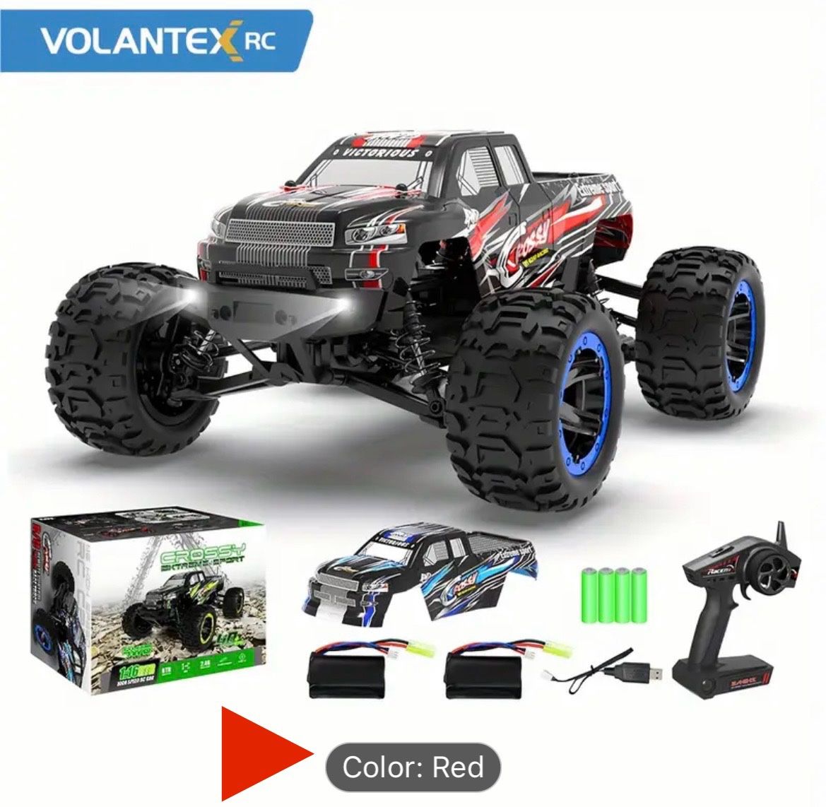 1:16 Scale Remote Control 4x4 Off-road High Speed Monster Truck
