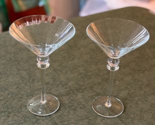 Vintage Clear Martini Glasses (set of 2)