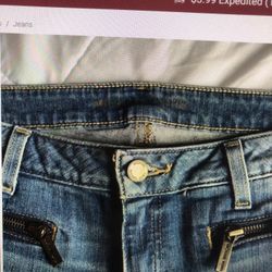 Michael Kors Ladies Jeans Size 6 Zippered Front Pocket Jeans