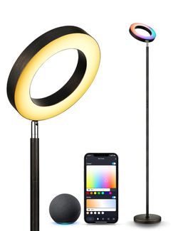 XMCOSY+ Smart LED Floor Lamp – RGB Color Changing & Ring Reading Light