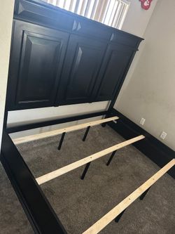 King Size Black Wooden Bed frame