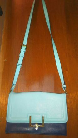 Blue and green crossbody handbag/purse. New!