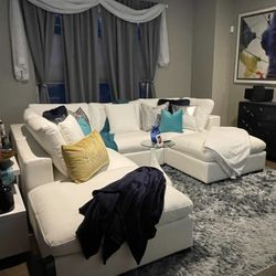 6-Piece Modular Sectional Sofa, White