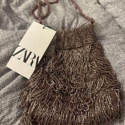 Brand new Zara Fringe Beaded Shoulder Or Cross Body