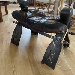 Foot Stool Vintage Camel Saddle 