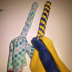 2 Fleece Dog Tug Toys 