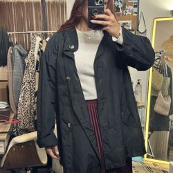 White Stag Black Rain Coat – Women’s 3X (22W/24W) – Hooded & Water-Resistant