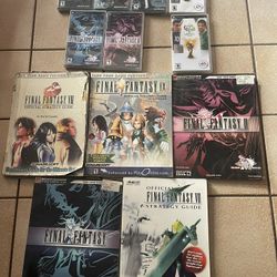 PSP cases with manuals /Strategy Guides (Final Fantasy lot) Cases/Manual(NO GAMES)