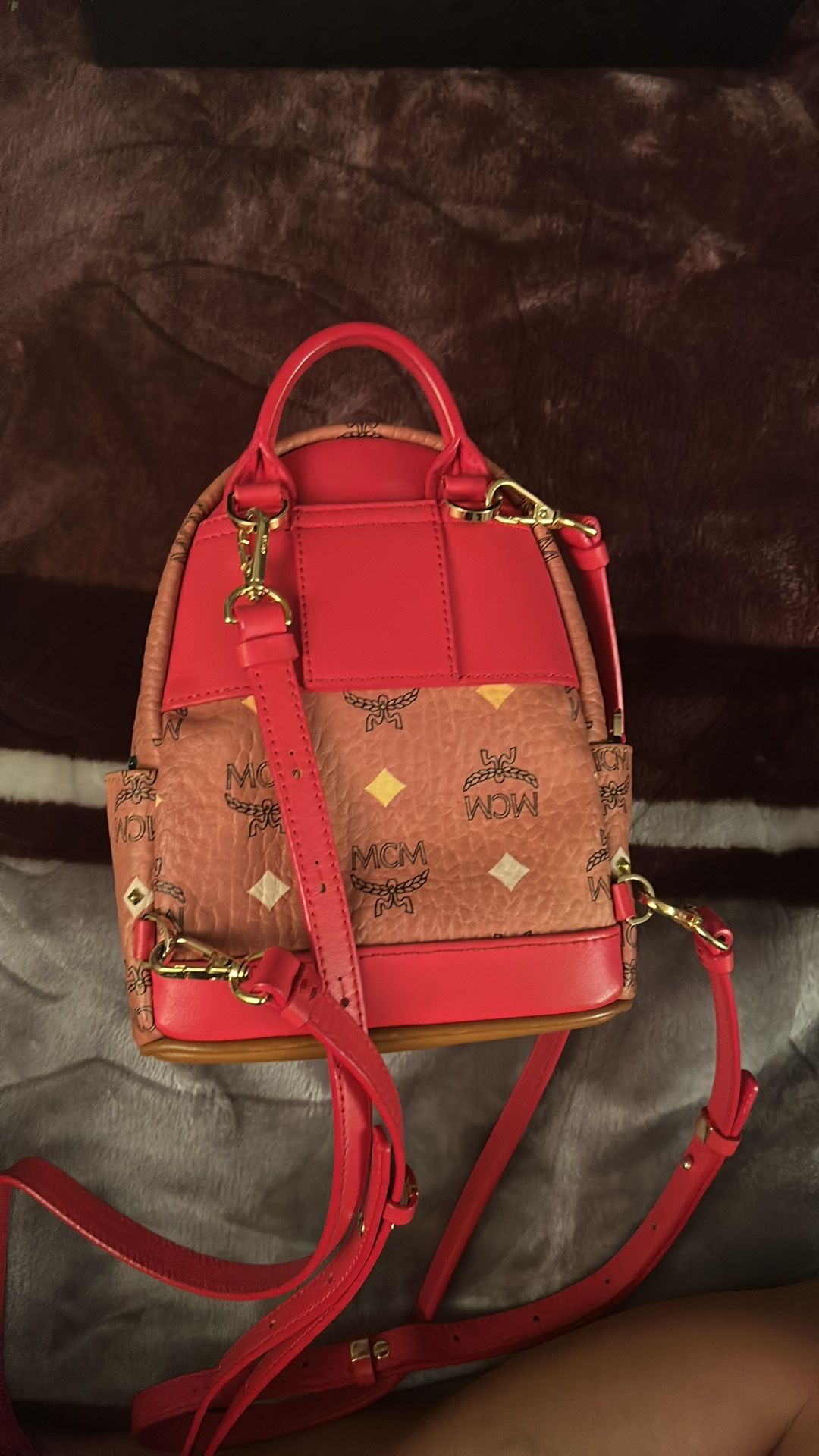 Mcm Backpack Red Mini