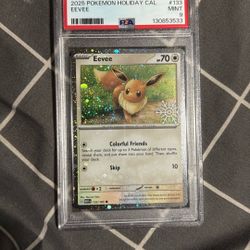 2025 Pokemon Holiday Calendar Eevee #133 Psa9