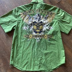 Sinners Born Y2k Button Up Shirt