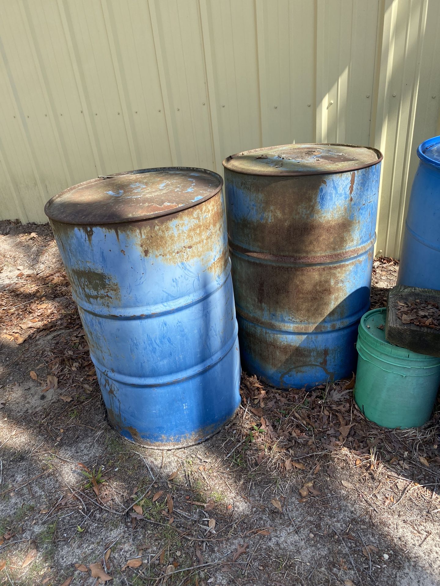 Old Oil Metal Barrels