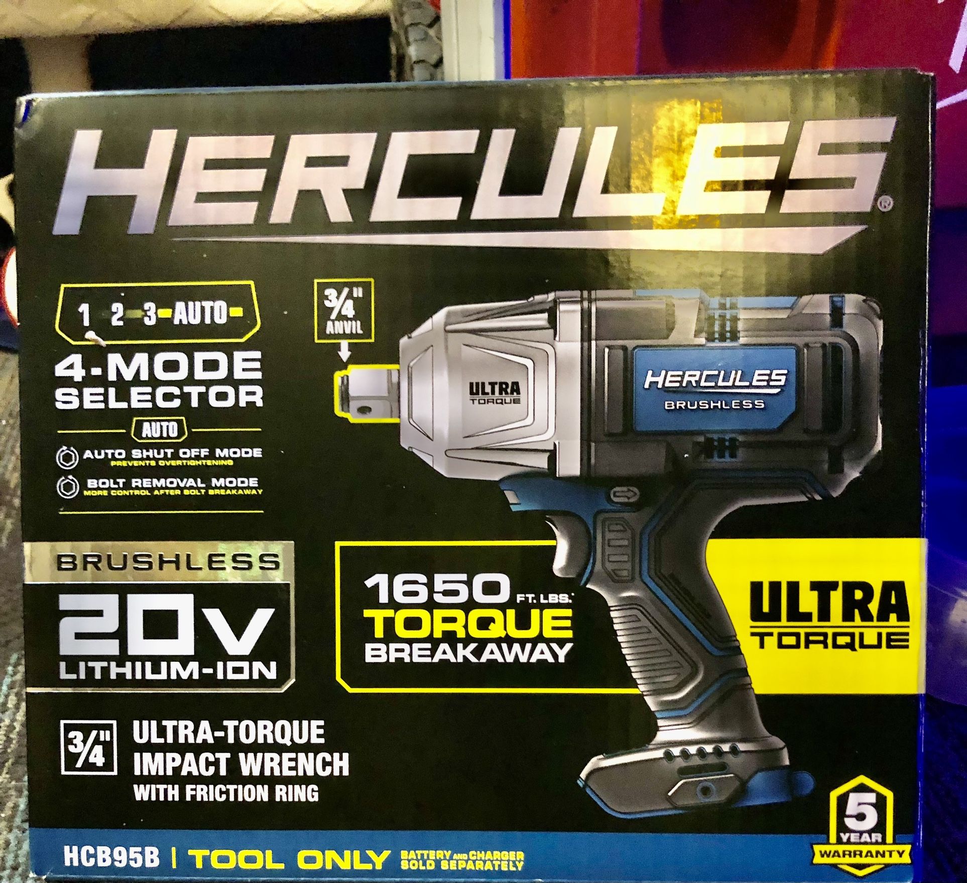 Hercules 20v 1650 3/4” ultra torque impact wrench