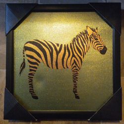 Brand New Shiny Zebra Wall Print Canvas 11x11 New Brought From Hobby Lobby Never Hung Up Brand New