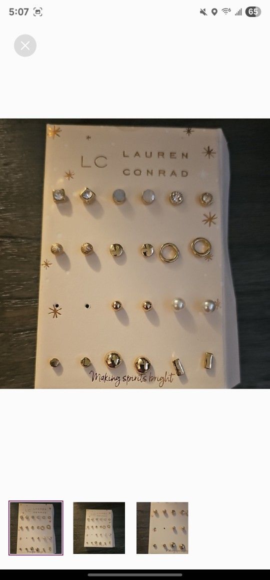 Lauren Conrad Gold And Pearl Stud Earrings