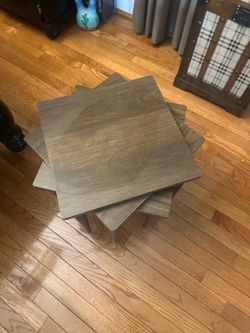 Stackable Wood Side Tables – Set of 3 Nesting Tables