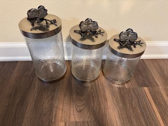 Black Orchid Canisters set of 3