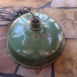 Vintage Industrial Porcelain Shop Light