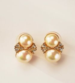 Christian Dior - Authentic Vintage Signed Faux Pearl Earrings 1980s