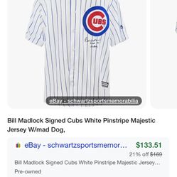 Bill Madlock Signed Cubs Jersey 