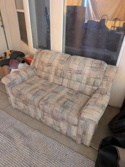 Loveseat Sofa with Patterned Fabric Lazyboy Vintage