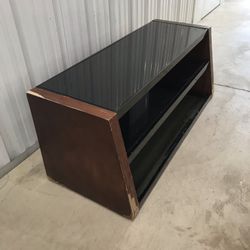 Entertainment Center With Three Glass Shelves