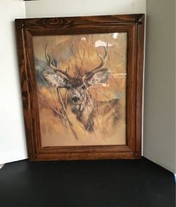 Framed Deer Buck Art Print