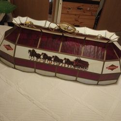 Vintage Stain Glass Budweiser Pool Lamp