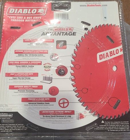 Diablo 10in 80t medium aluminum blade item number D1080N cuts 3/32" - 1/4" wall thickness
Saw blade sawblade blade meter saw slide miter saw table