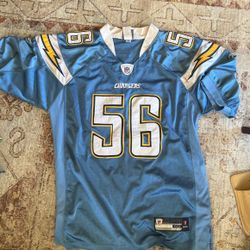 San Diego Chargers Shawne Merriman Size 50 Powder Blue Authentic Reebok NFL jersey