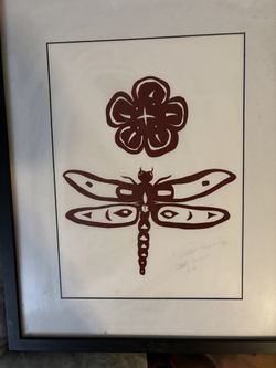 Dragon Fly And Flower Wall Art 
