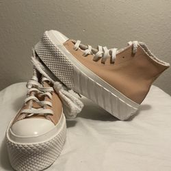 NEW Converse Wmns Chuck Taylor All Star 2X Platform High 'Cozy Sherpa - Vachetta Beige size 8.5