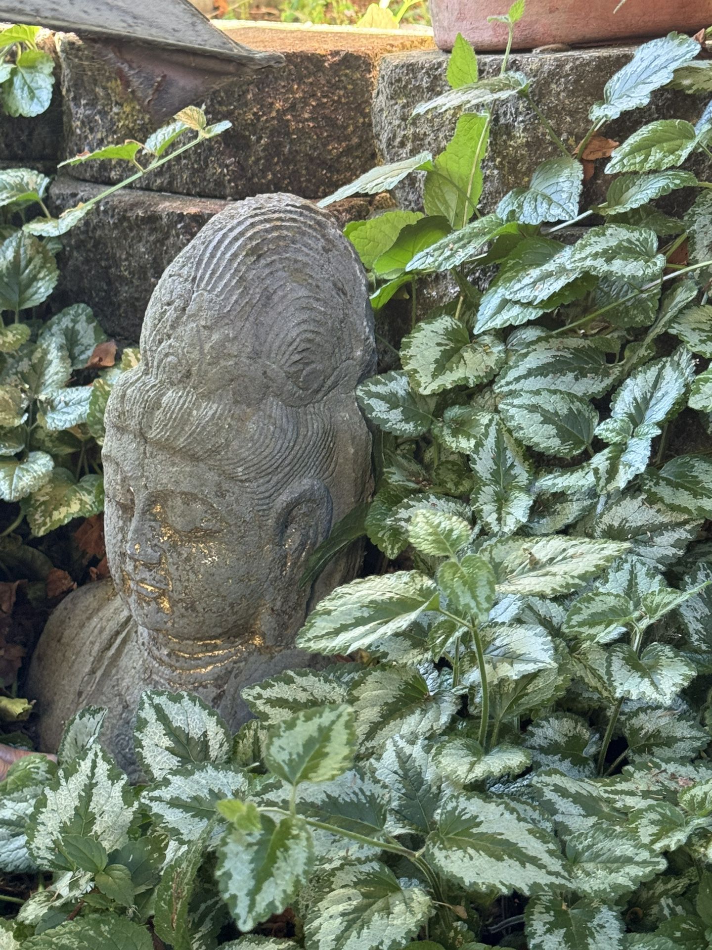 Stone Buddha Head Carving