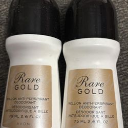 2 Avon Rare Gold Roll On Deodorant 