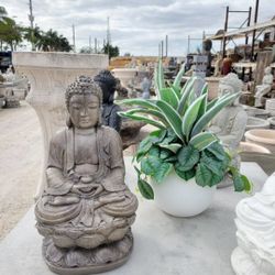 Concrete Buddha Statue / Cement Stone Backyard Patio Garden Buddhas