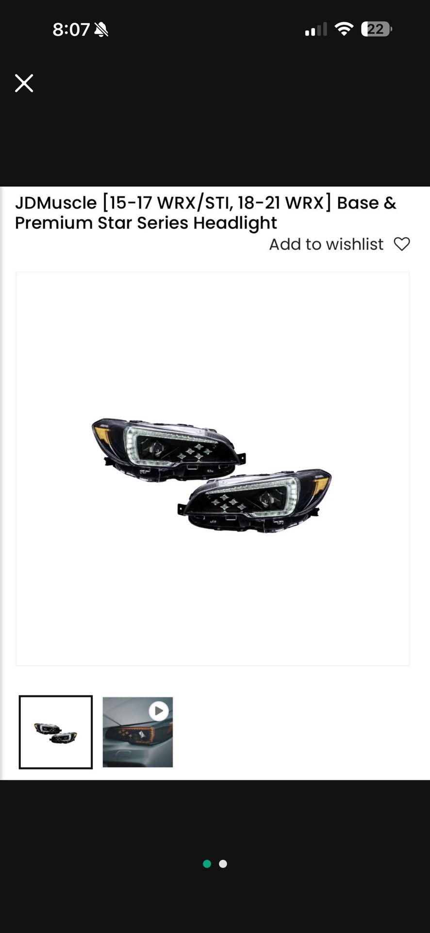 JDMuscle [15-17 WRX/STI, 18-21 WRX] Base & Premium Star Series Headlight