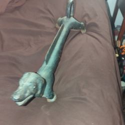 vintage cast iron boot scraper weenie dog very heavy And cool