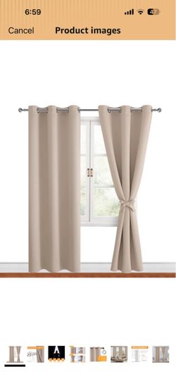 Blackout Curtains for Bedroom, 42 x 84 Inches Long, Camel, 2 Panels Thermal Insulated & Light Blocking, Window Curtains for Living Room/Kids Room, Dra