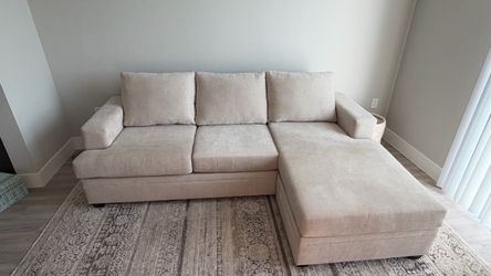 Bonaterra Reversible Chaise Sofa in Sand Beige