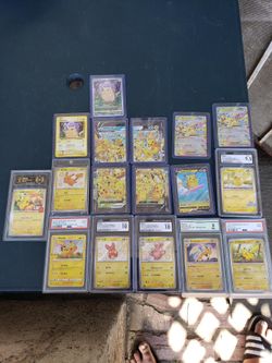 4 Graded Pokémon Pikachu for $350! 3 Shining Pikachu Pokémon $225!  9 Single raw Pikachu Collection $300! All for $800! Or trade are welcome