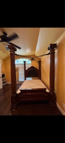 Beautiful Solid Wood Full Canopy Bed Frame – $500 OBO