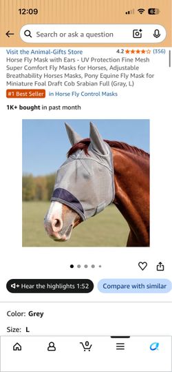 Horse Fly mask with ears