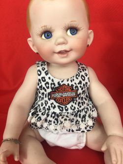 HAILEY AND BOBBY HARLEY DAVIDSON BIKER BABY DOLLS FRANKLIN MINT