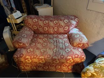 Big old chair - recovered and worn into love