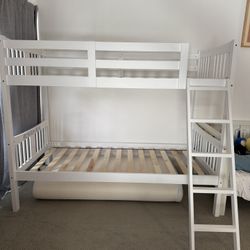 White Wood Bunk Bed