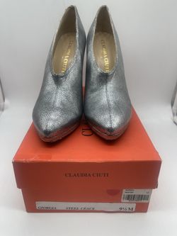 Claudia Ciuti "GIORGIA"  Pump STEEL CRACK Leather Shoes 9.5 US / 40 EU MSRP $360