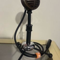 MODIFIED Vintage Astatic Brown Biscuit Dynamic Harp Microphone W/ Stand PLZ READ